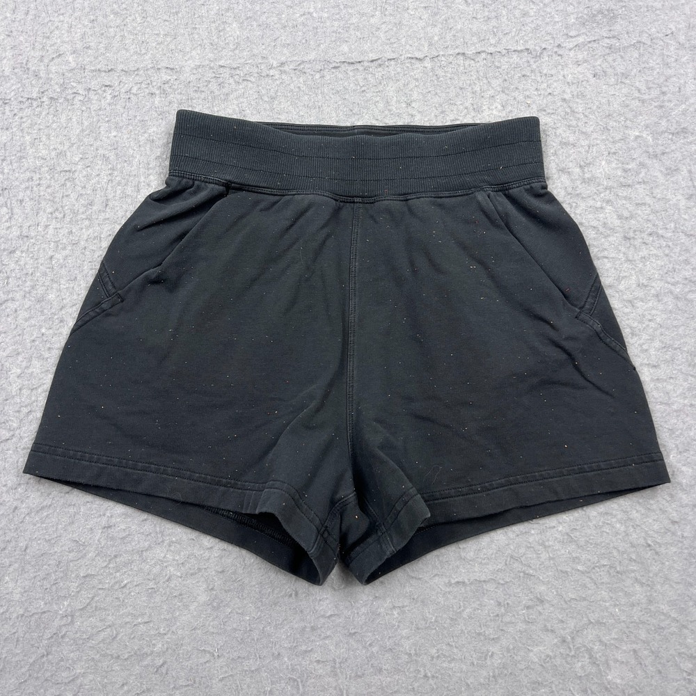 Lululemon LA Sweat Short Women's 2 Black Colorful Flecked 3" Cotton Terry W7BL6S